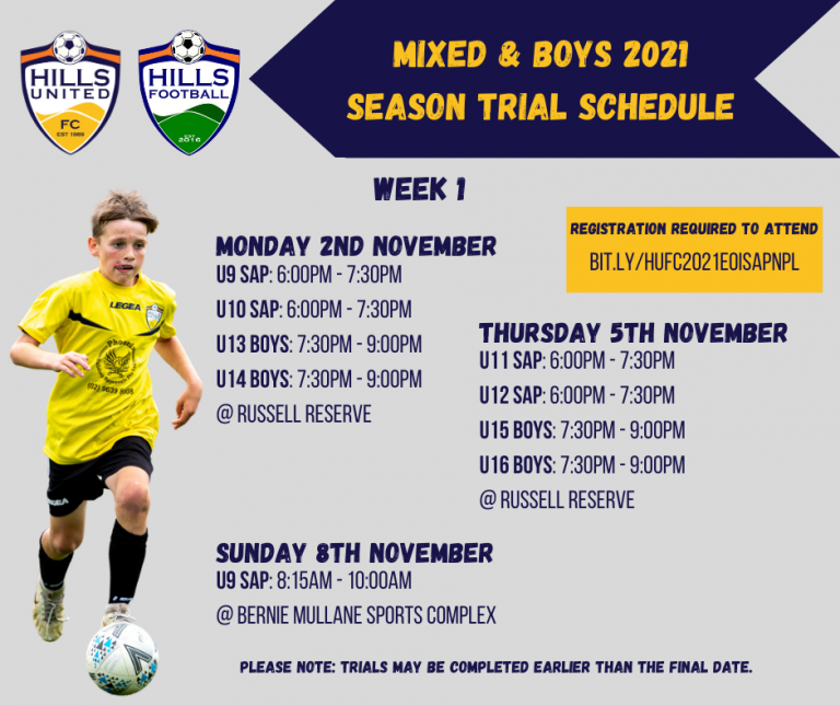 Hills Football and Hills United FC 2021 trial dates announced | Hills